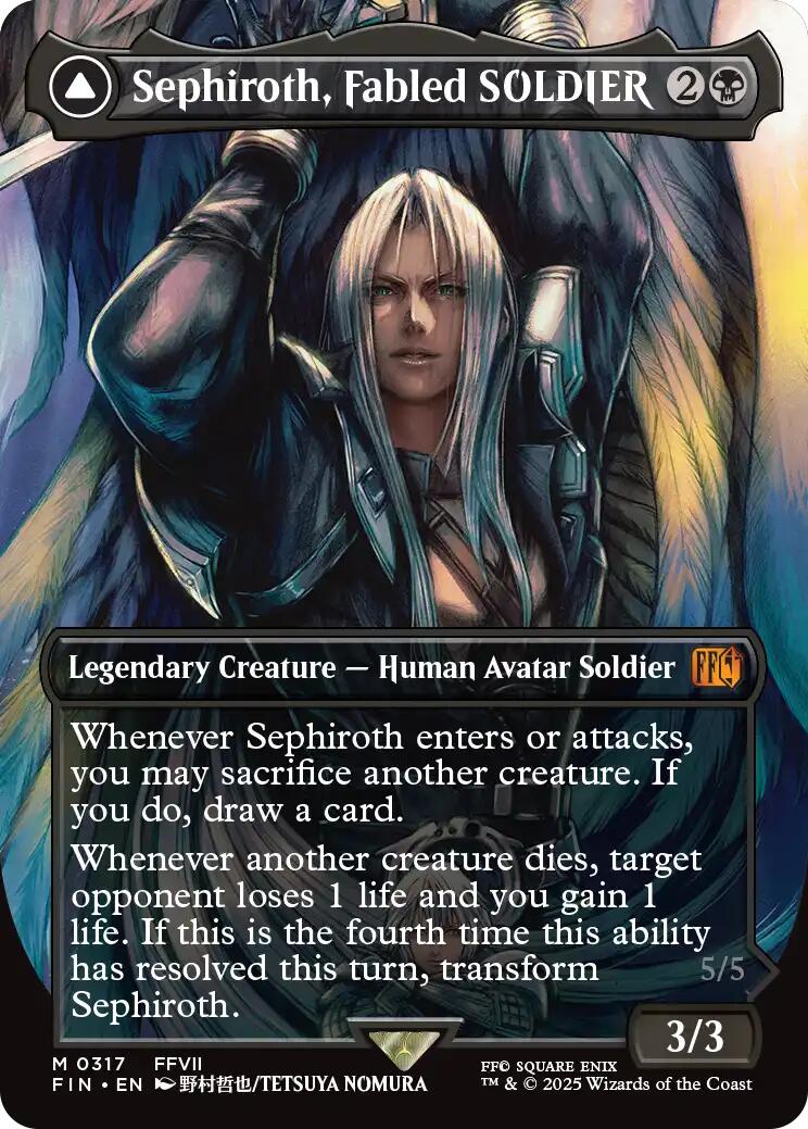 {@@FIN R} Sephiroth, Fabled SOLDIER // Sephiroth, One-Winged Angel (Borderless) (0317) [FINAL FANTASY][FIN 317]