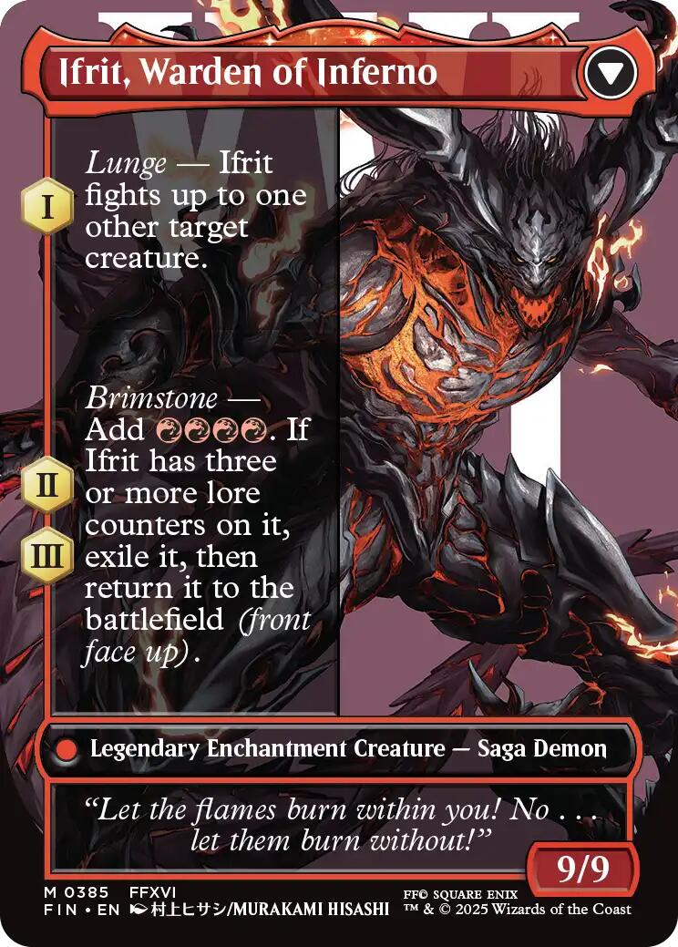 {@R} Clive, Ifrit's Dominant // Ifrit, Warden of Inferno (Borderless) (0385) [FINAL FANTASY][FIN 385]