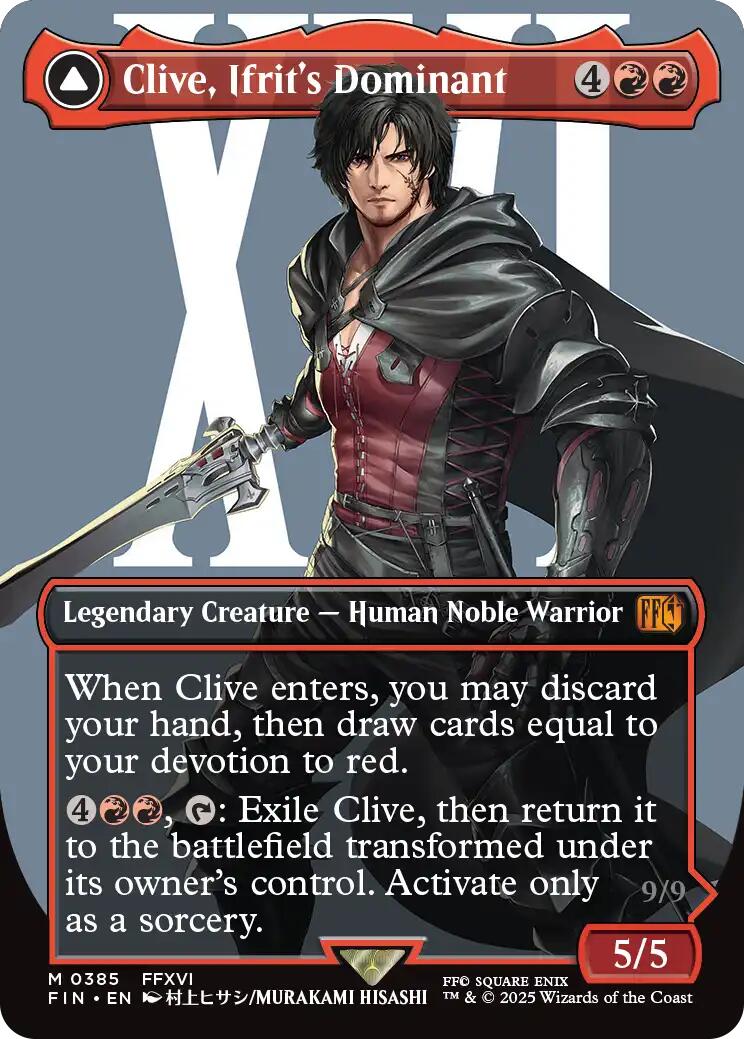 {@R} Clive, Ifrit's Dominant // Ifrit, Warden of Inferno (Borderless) (0385) [FINAL FANTASY][FIN 385]
