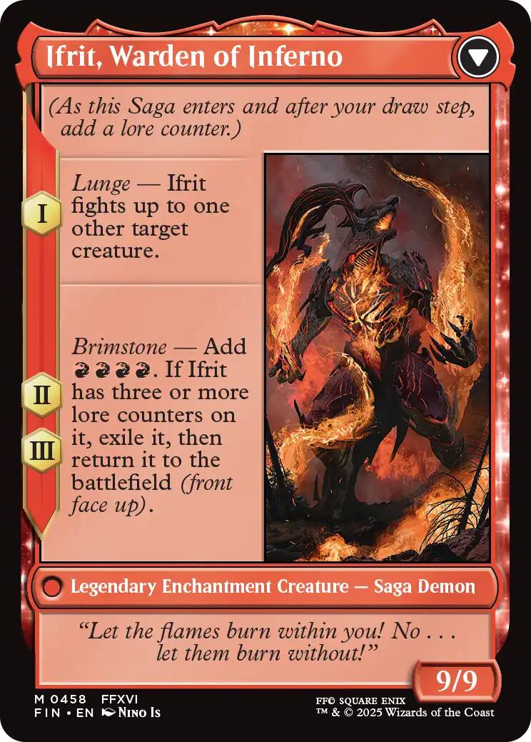 {@@FIN R} Clive, Ifrit's Dominant // Ifrit, Warden of Inferno (Extended Art) [FINAL FANTASY][FIN 458]