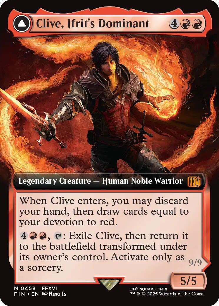 {@@FIN R} Clive, Ifrit's Dominant // Ifrit, Warden of Inferno (Extended Art) [FINAL FANTASY][FIN 458]