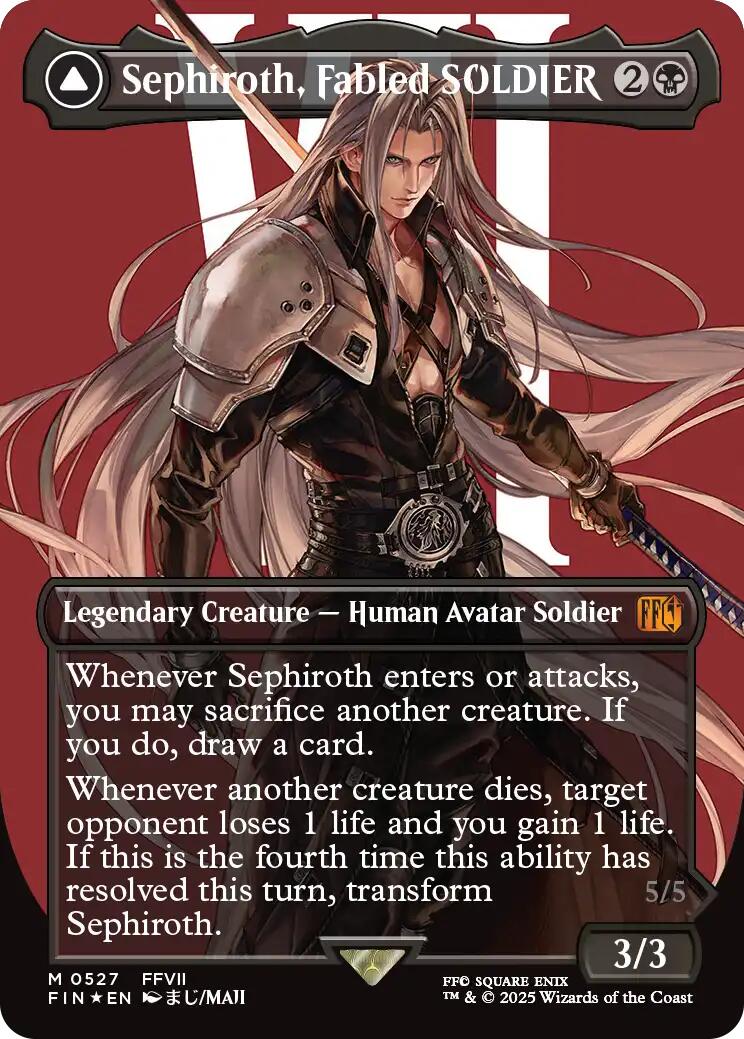 {@R} Sephiroth, Fabled SOLDIER // Sephiroth, One-Winged Angel (Borderless) (Surge Foil) [FINAL FANTASY][FIN 527]