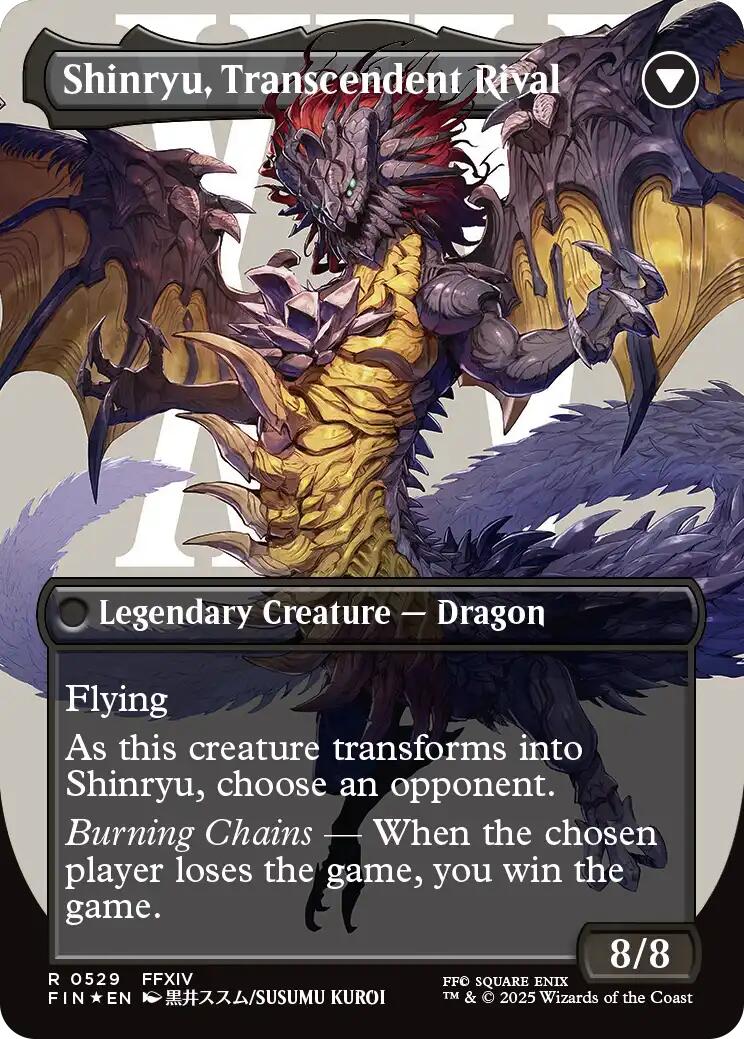 {@R} Zenos yae Galvus // Shinryu, Transcendent Rival (Borderless) (Surge Foil) [FINAL FANTASY][FIN 529]