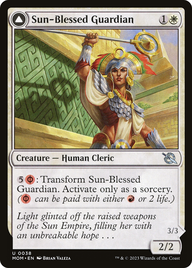 {C} Sun-Blessed Guardian // Furnace-Blessed Conqueror [March of the Machine][MOM 038]
