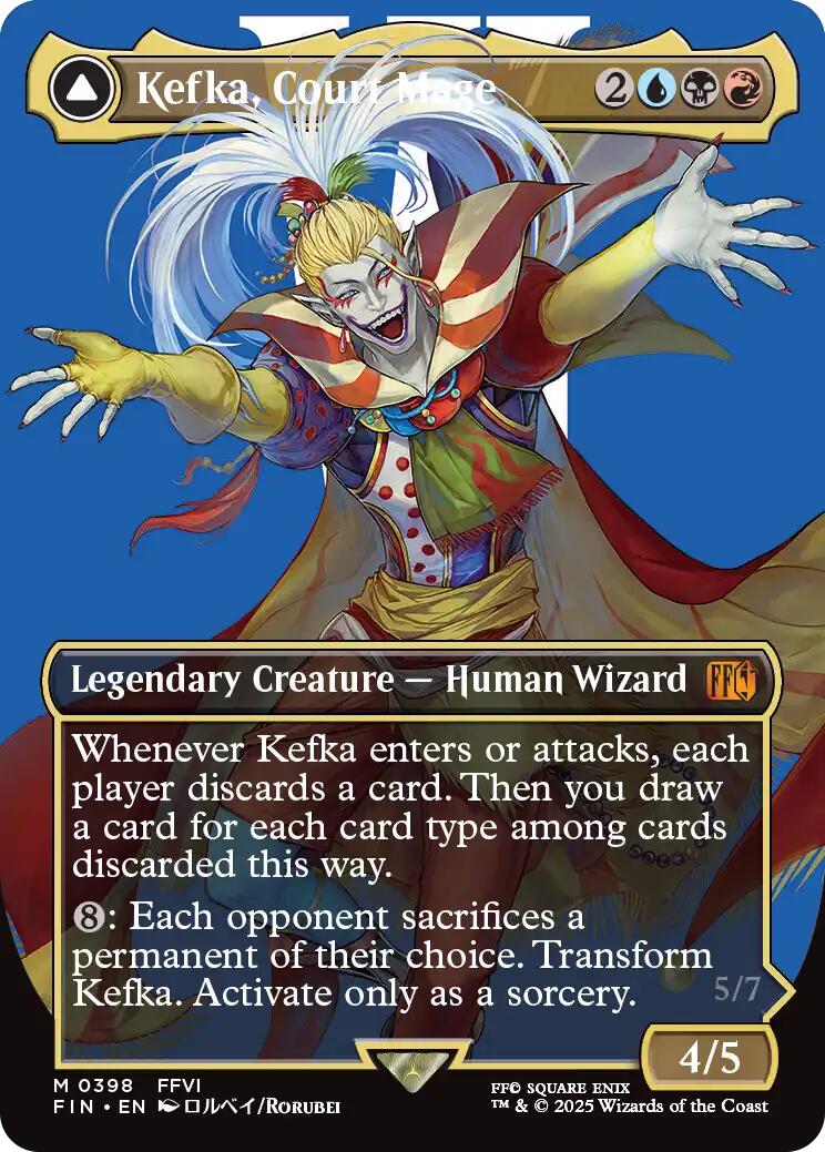 {@@FIN R} Kefka, Court Mage // Kefka, Ruler of Ruin (Borderless) (0398) [FINAL FANTASY][FIN 398]