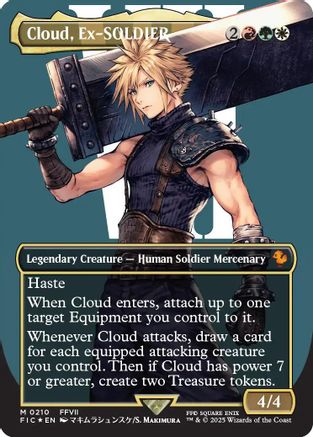 {@@FIC R} Cloud, Ex-SOLDIER (Borderless) (Surge Foil) [FINAL FANTASY Commander][FIC 210]