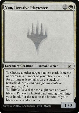 {@R} You, Iterative Playtester [UNK ]