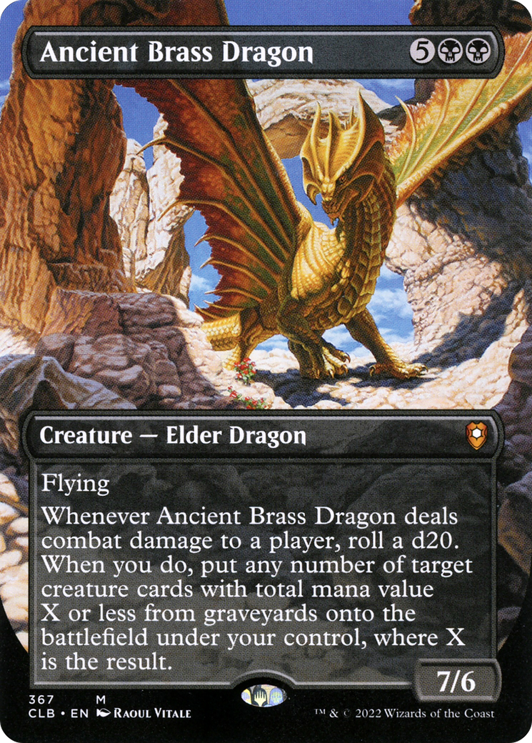 {R} Ancient Brass Dragon (Borderless Alternate Art) [Commander Legends: Battle for Baldur's Gate][CLB 367]