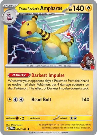 [PKM] Team Rocket's Ampharos (074/182) [Scarlet & Violet: Destined Rivals]