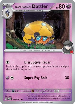 [PKM] Team Rocket's Dottler (088/182) [Scarlet & Violet: Destined Rivals]