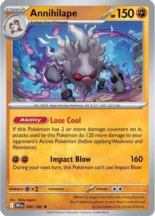 [PKM] Annihilape (092/182) [Scarlet & Violet: Destined Rivals]