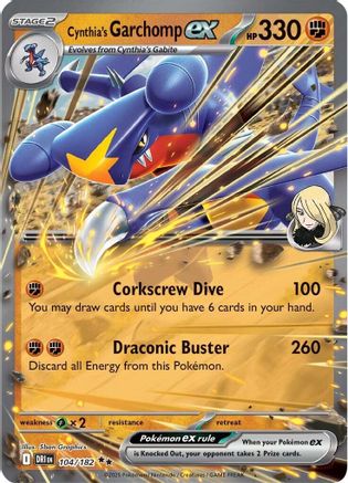 [PKM] Cynthia's Garchomp ex (104/182) [Scarlet & Violet: Destined Rivals]