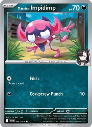 [PKM] Marnie's Impidimp (134/182) [Scarlet & Violet: Destined Rivals]