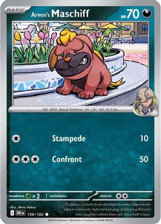 [PKM] Arven's Maschiff (138/182) [Scarlet & Violet: Destined Rivals]