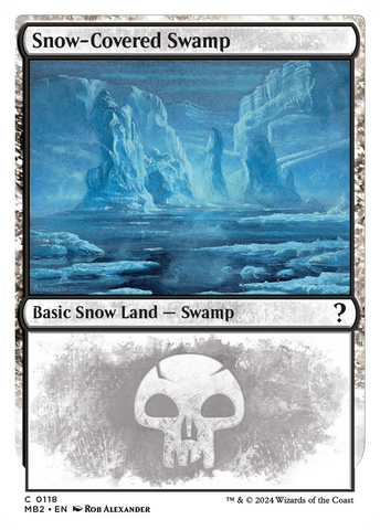 {C} Snow-Covered Swamp (White Border) [Mystery Booster 2][MB2 118]