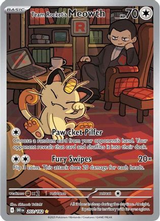 [PKM] Team Rocket's Meowth (203/182) [Scarlet & Violet: Destined Rivals]