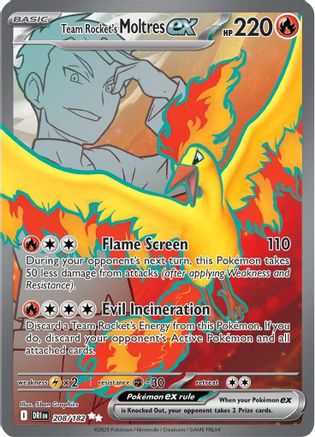[PKM] Team Rocket's Moltres ex (208/182) [Scarlet & Violet: Destined Rivals]