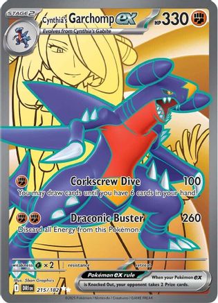 [PKM] Cynthia's Garchomp ex (215/182) [Scarlet & Violet: Destined Rivals]