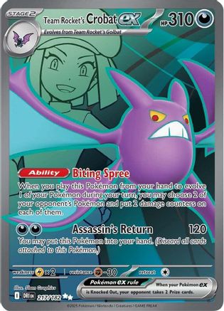 [PKM] Team Rocket's Crobat ex (217/182) [Scarlet & Violet: Destined Rivals]