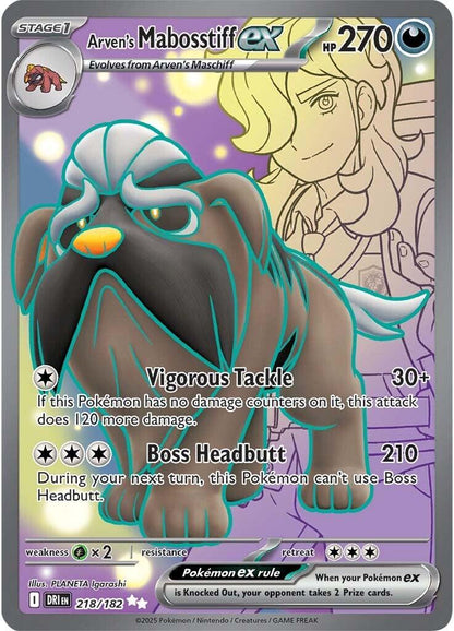 [PKM] Arven's Mabosstiff ex (218/182) [Scarlet & Violet: Destined Rivals]