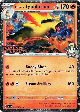 [PKM] Ethan's Typhlosion (034/182) (Destined Rivals Stamp) [Scarlet & Violet: Destined Rivals]