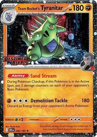 [PKM] Team Rocket's Tyranitar (096/182) (Destined Rivals Stamp) [Scarlet & Violet: Destined Rivals]