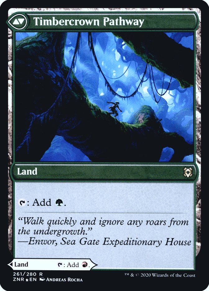 {R} Cragcrown Pathway // Timbercrown Pathway [Zendikar Rising Prerelease Promos][PR ZNR 261]