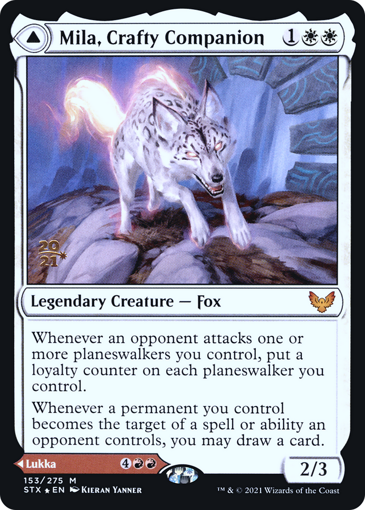 {R} Mila, Crafty Companion // Lukka, Wayward Bonder [Strixhaven: School of Mages Prerelease Promos][PR STX 153]