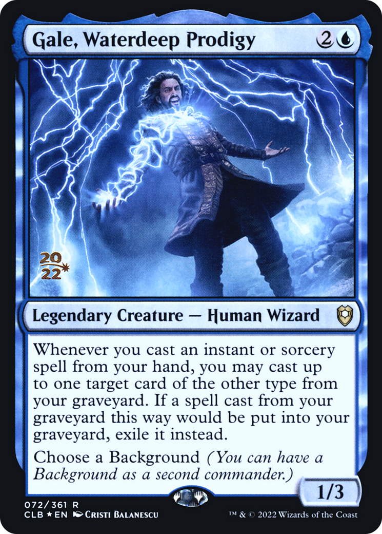 {R} Gale, Waterdeep Prodigy [Commander Legends: Battle for Baldur's Gate Prerelease Promos][PR CLB 072]
