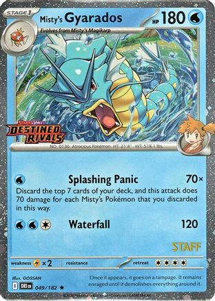 [PKM] Misty's Gyarados (049/182) (Prerelease Staff) [Scarlet & Violet: Destined Rivals]