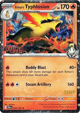 [PKM] Ethan's Typhlosion (034/182) (Prerelease Staff) [Scarlet & Violet: Destined Rivals]