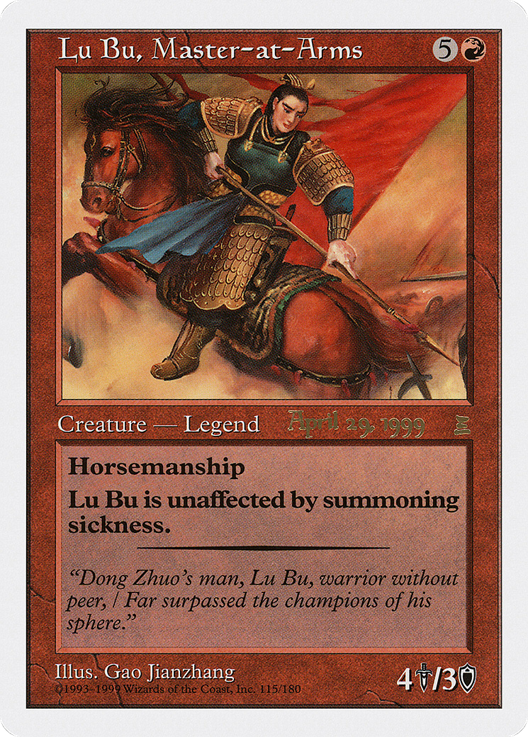 {R} Lu Bu, Master-at-Arms (April 29, 1999) [Portal Three Kingdoms Promos][PA PTK 115] - Misty Mountain Games