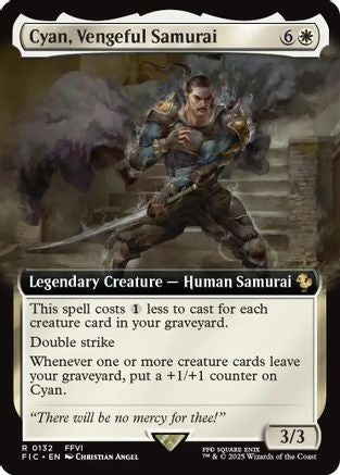 {R} Cyan, Vengeful Samurai (Extended Art) [FINAL FANTASY Commander][FIC 132]