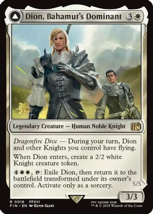 {@R} Dion, Bahamut's Dominant // Bahamut, Warden of Light [FINAL FANTASY Prerelease Promo][PR FIN 016]