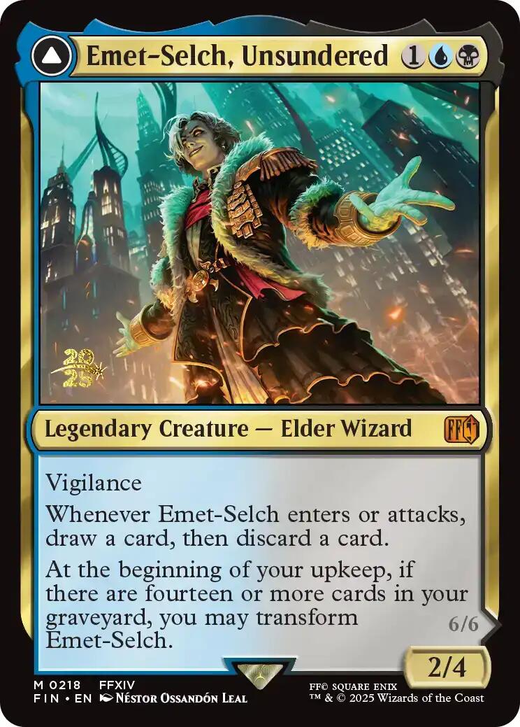 {@R} Emet-Selch, Unsundered // Hades, Sorcerer of Eld [FINAL FANTASY Prerelease Promo][PR FIN 218]