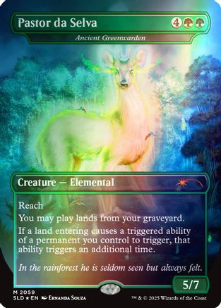 Pastor da Selva - Ancient Greenwarden (Rainbow Foil) [SLD 2059]  Foil