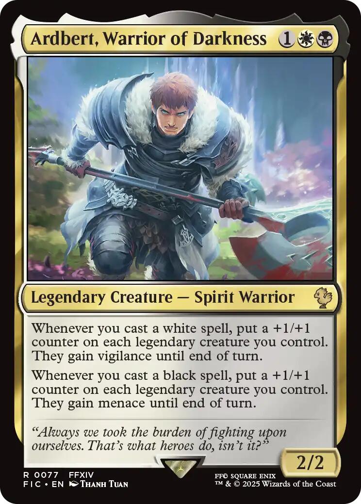 {R} Ardbert, Warrior of Darkness (Surge Foil) [FINAL FANTASY Commander][FIC 077]