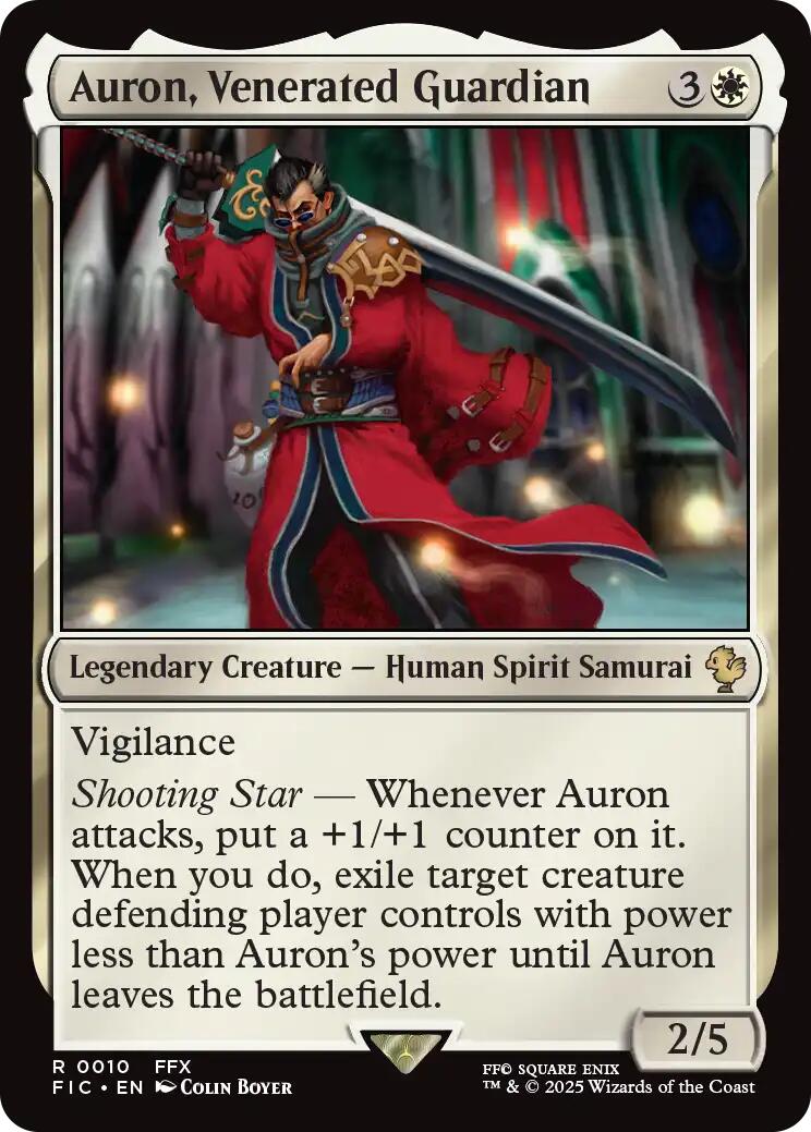 {R} Auron, Venerated Guardian (Surge Foil) [FINAL FANTASY Commander][FIC 010]