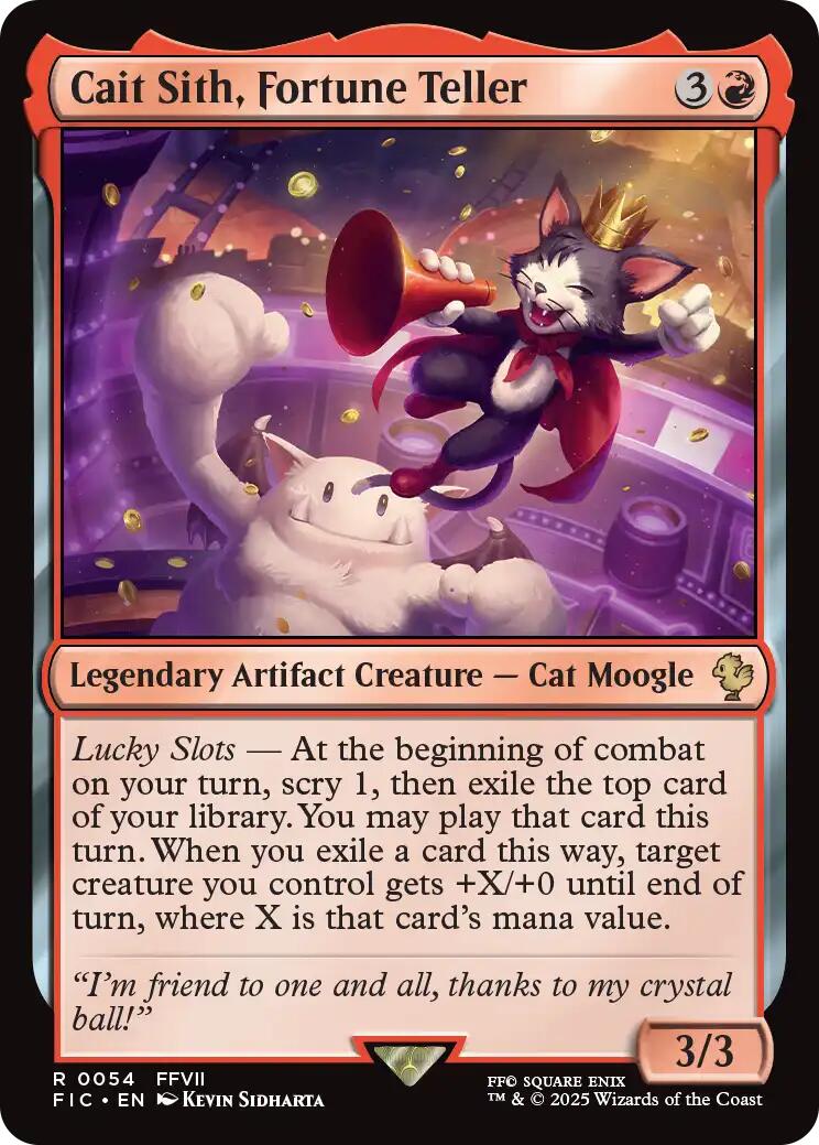 {R} Cait Sith, Fortune Teller (Surge Foil) [FINAL FANTASY Commander][FIC 054]