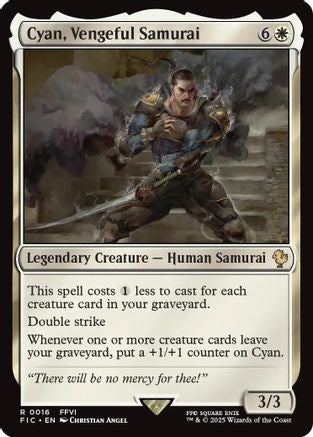 {R} Cyan, Vengeful Samurai (Surge Foil) [FINAL FANTASY Commander][FIC 016]
