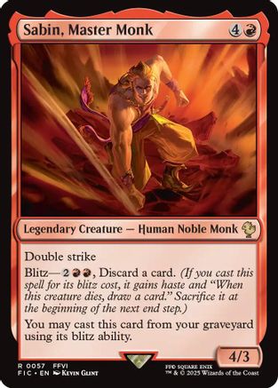 {R} Sabin, Master Monk (Surge Foil) [FINAL FANTASY Commander][FIC 057]