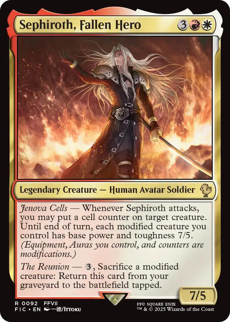 {R} Sephiroth, Fallen Hero (Surge Foil) [FINAL FANTASY Commander][FIC 092]