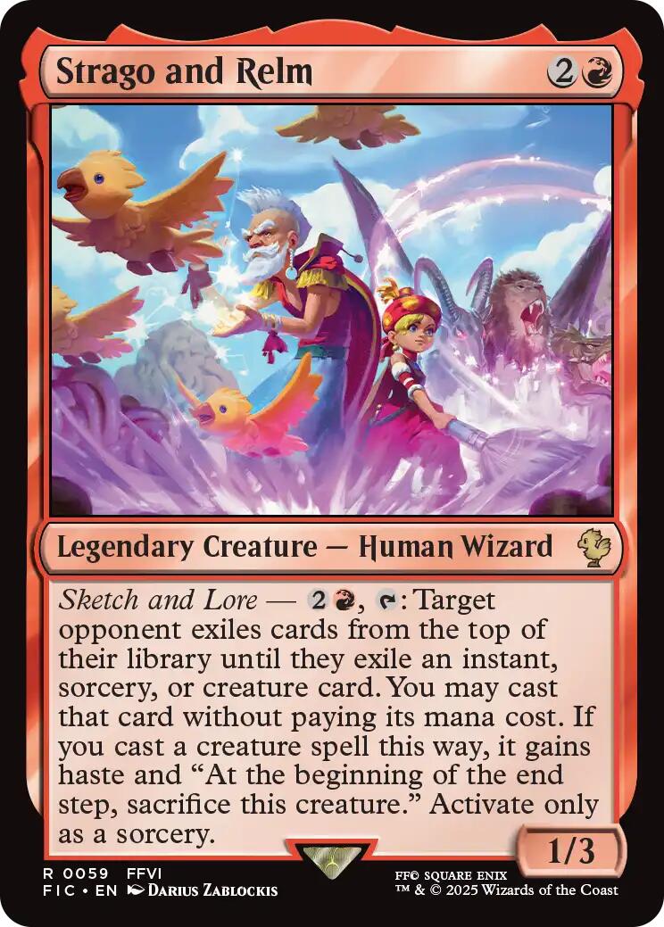 {R} Strago and Relm (Surge Foil) [FINAL FANTASY Commander][FIC 059]