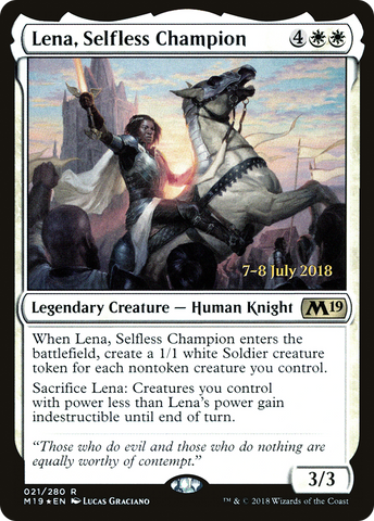 {R} Lena, Selfless Champion [Core Set 2019 Prerelease Promos][PR M19 021]