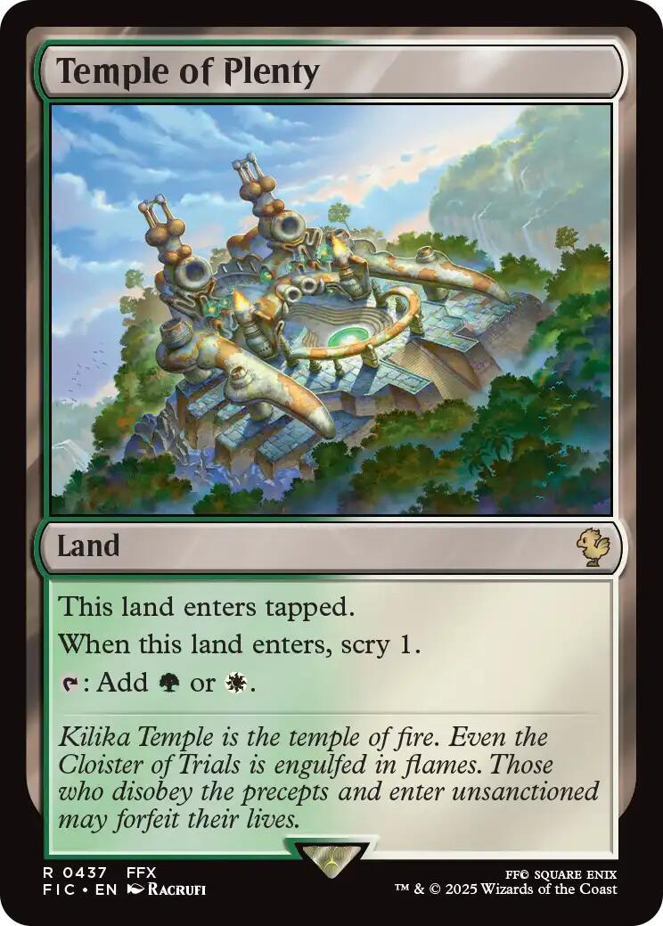 {R} Temple of Plenty (Surge Foil) [FINAL FANTASY Commander][FIC 437]
