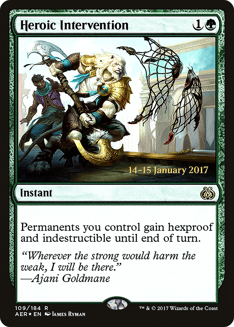 {R} Heroic Intervention [Aether Revolt Prerelease Promos][PR AER 109] - Misty Mountain Games