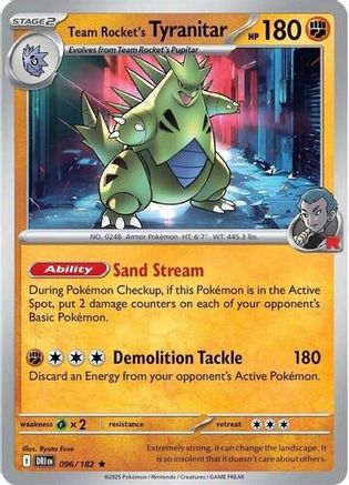 [PKM] Team Rocket's Tyranitar (096/182) (Deck Exclusive) [Scarlet & Violet: Destined Rivals]