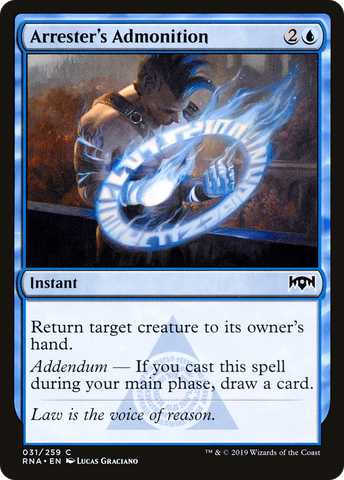 {C} Arrester's Admonition [Ravnica Allegiance][RNA 031]