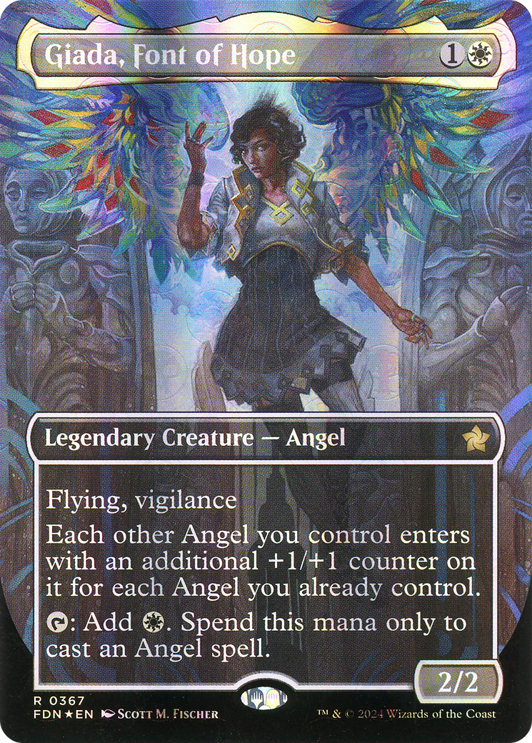 {@R} Giada, Font of Hope (Borderless) (Mana Foil) [Foundations][FDN 367]