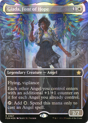 {@R} Giada, Font of Hope (Borderless) (Mana Foil) [Foundations][FDN 367]